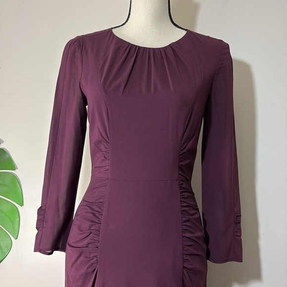 Whistles Izzey Bodycon Dress in Wine Sz. 4 - Picture 6 of 16
